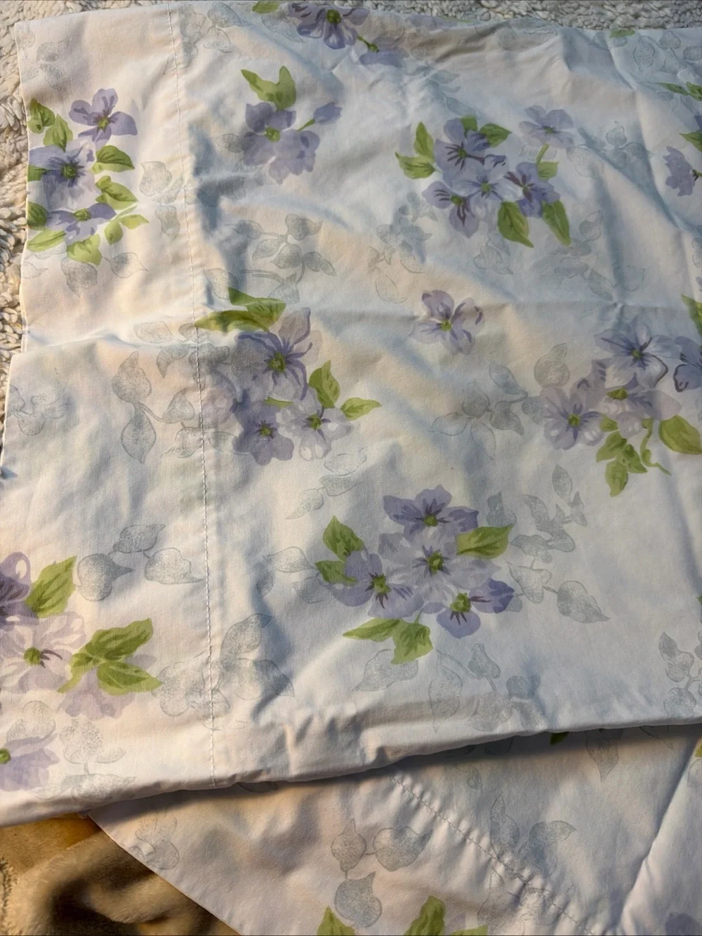 Floral Lavender and Green Home watercolor Pillowcase - Martha Stewart everyday